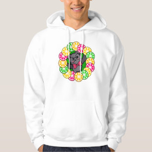 Kawaii Vleermuis Roze Grapefruit & Citroen Krans Hoodie