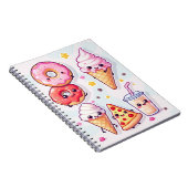 Kawaii Voedsel Feest Notebook – Schattig & Leuk Notitieboek (Rechterzijde)