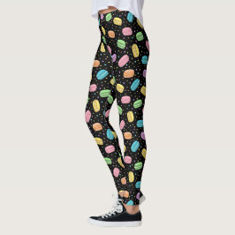 Kawaii voedsel pastel Franse macarons patroon Leggings