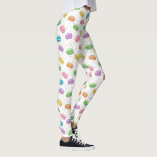 Kawaii Voedsel Pastel Franse Macarons Patroon Leggings