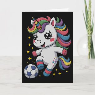 Kawaii Voetbal Alleen Meisje Dat Van Eenhoorns Hou Kaart
