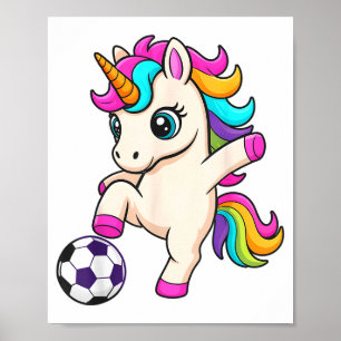 Kawaii Voetbal Eenhoorn Gewoon Meisje Dat Van Winn Poster