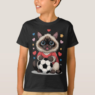 Kawaii Voetbal Kat Gewoon Meisje Dat Birman Winni T-shirt