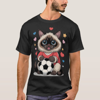 Kawaii Voetbal Kat Gewoon Meisje Dat Van Birmaanse T-shirt