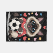 Kawaii Voetbal Kat Gewoon Meisje Dat Van Birman Wi Fleece Deken (Voorkant (Horizontaal))
