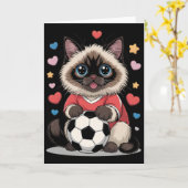 Kawaii Voetbal Kat Gewoon Meisje Dat Van Birman Wi Kaart (Gele Bloem)