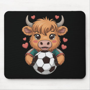 Kawaii Voetbal Koe Net Meisje Dat Van Kalf Doelpun Muismat