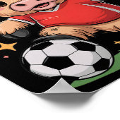 Kawaii Voetbal Vaars Gewoon Meisje Dat Van Bal Koe Poster (Hoek)