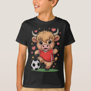 Kawaii Voetbal Vaars Gewoon Meisje Dat Van Bal Koe T-shirt