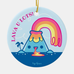 Kawaii Volcano Keramisch Ornament