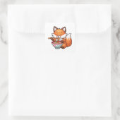 Kawaii vos eten ramen vierkante sticker (Tas)