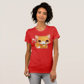Kawaii-vos met een schattig ijsje t-shirt (Voorkant volledig)