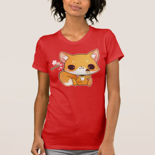 Kawaii-vos met een schattig ijsje t-shirt