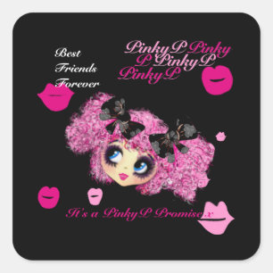 Kawaii vriendinnen, beste vrienden voor altijd cad vierkante sticker