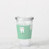 Kawaii vrolijke tand acryl drinkbeker (Achterkant)