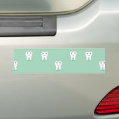 Kawaii vrolijke tand bumpersticker (Op auto)