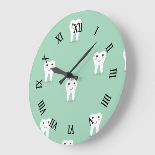 Kawaii vrolijke tand grote klok (Hoek)