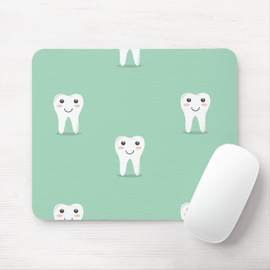 Kawaii vrolijke tand muismat (Met muis)