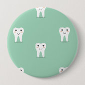 Kawaii vrolijke tand ronde button 4,0 cm (Voorkant)