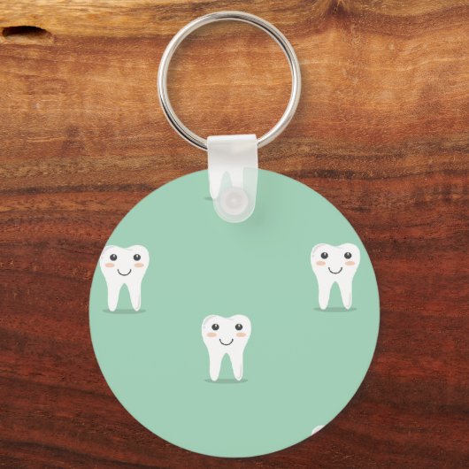 Kawaii vrolijke tand sleutelhanger (Voorkant)