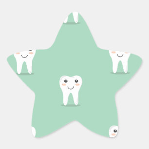 Kawaii vrolijke tand ster sticker