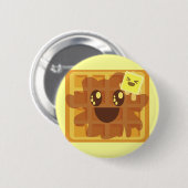 Kawaii Wafelboter & ahornsiroop Ontbijt Ronde Button 5,7 Cm (Voorkant /achterkant)