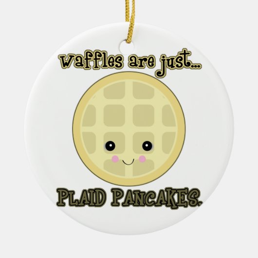 kawaii wafels zijn gewoon geruite pannenkoeken keramisch ornament (Voorkant)