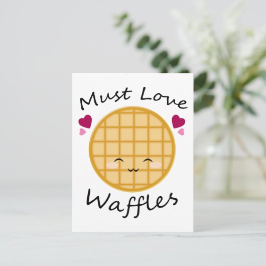 Kawaii Waffle Briefkaart (Staand voorkant)