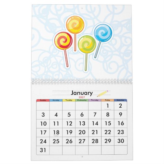Kawaii Wall Calendar Kalender (Jan 2027)