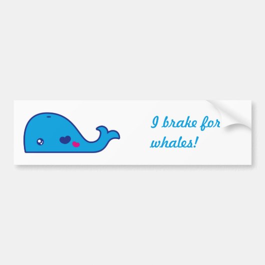 Kawaii walvis bumpersticker (Voorkant)