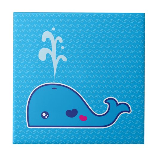 Kawaii walvis tegeltje (Voorkant)