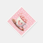 Kawaii warme cacao chocolade en sneeuwvlokken servet (Hoek)