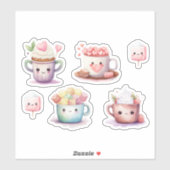 Kawaii warme chocolademelk sticker (Vel)