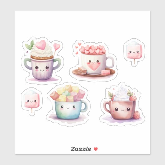 Kawaii warme chocolademelk sticker (Vel)