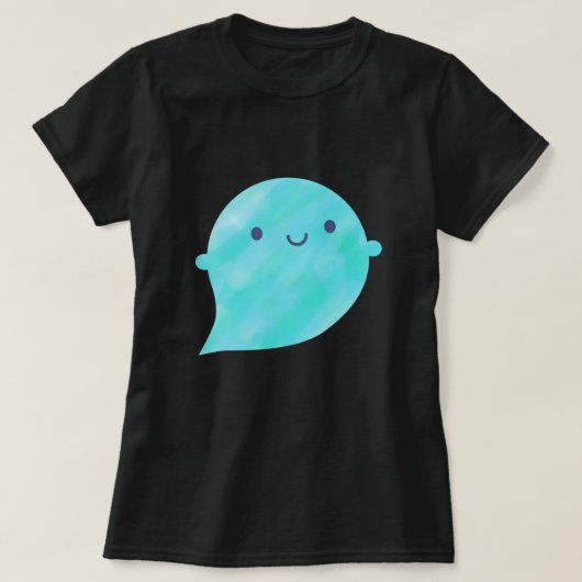 Kawaii Watercolor Ghost (Oceaan) T-shirt (Design voorkant)