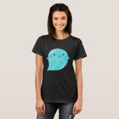 Kawaii Watercolor Ghost (Oceaan) T-shirt (Voorkant volledig)