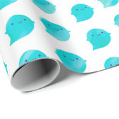 Kawaii Watercolor Ghosts (oceaan) Cadeaupapier (Rol Hoek)