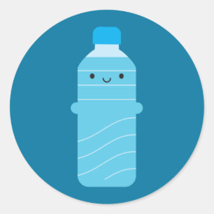 Kawaii-waterfles Ronde Sticker
