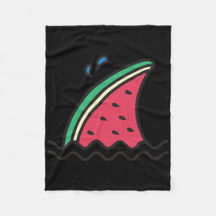 Kawaii Watermeloen Haaienvin Grappige Familie Zome Fleece Deken