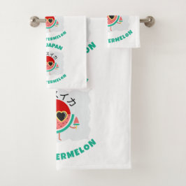 Kawaii WATERMELOEN LOVE JAPAN Schattige Zomerfruit Bad Handdoek