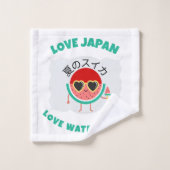 Kawaii WATERMELOEN LOVE JAPAN Schattige Zomerfruit Bad Handdoek (Wasdoekje)