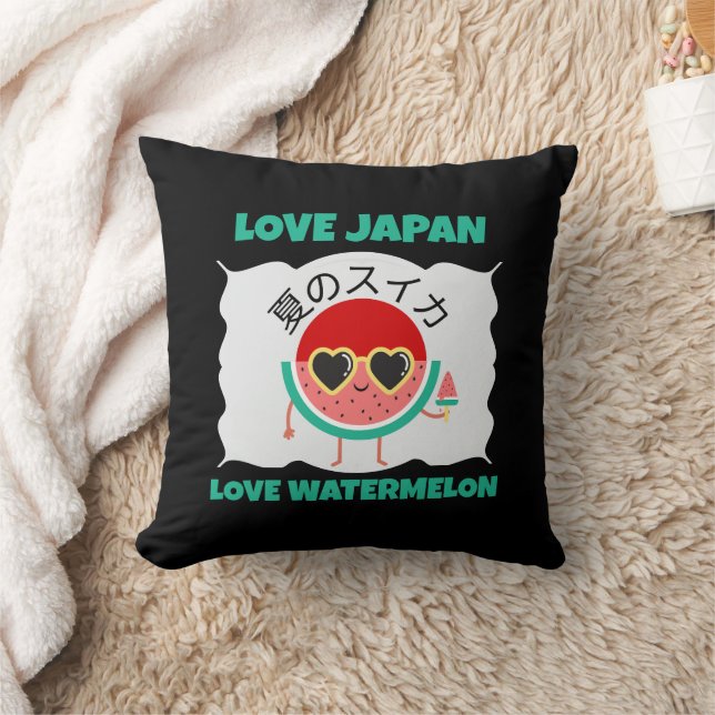 Kawaii WATERMELOEN LOVE JAPAN Schattige Zomerfruit Kussen (Deken)