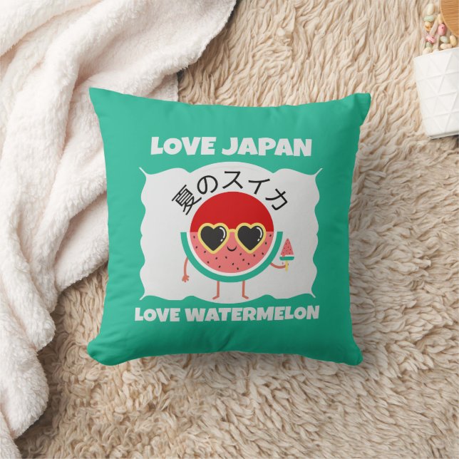 Kawaii WATERMELOEN LOVE JAPAN Schattige Zomerfruit Kussen (Deken)