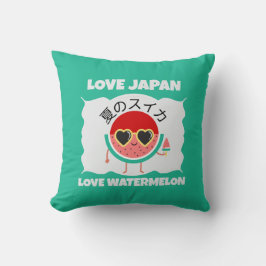 Kawaii WATERMELOEN LOVE JAPAN Schattige Zomerfruit Kussen