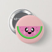 kawaii watermeloen schattig gelukkig gezicht ronde button 5,7 cm (Voorkant /achterkant)