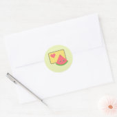 Kawaii Watermeloen sticker!! Ronde Sticker (Envelop)