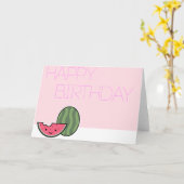 Kawaii Watermeloen Verjaardag Kaart! Kaart (Gele Bloem)