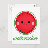 Kawaii Watermelon Briefkaart (Voorkant / Achterkant)
