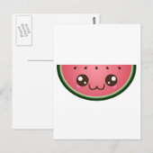 Kawaii Watermelon Briefkaart (Voorkant / Achterkant)