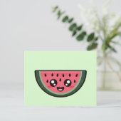 Kawaii Watermelon Briefkaart (Staand voorkant)
